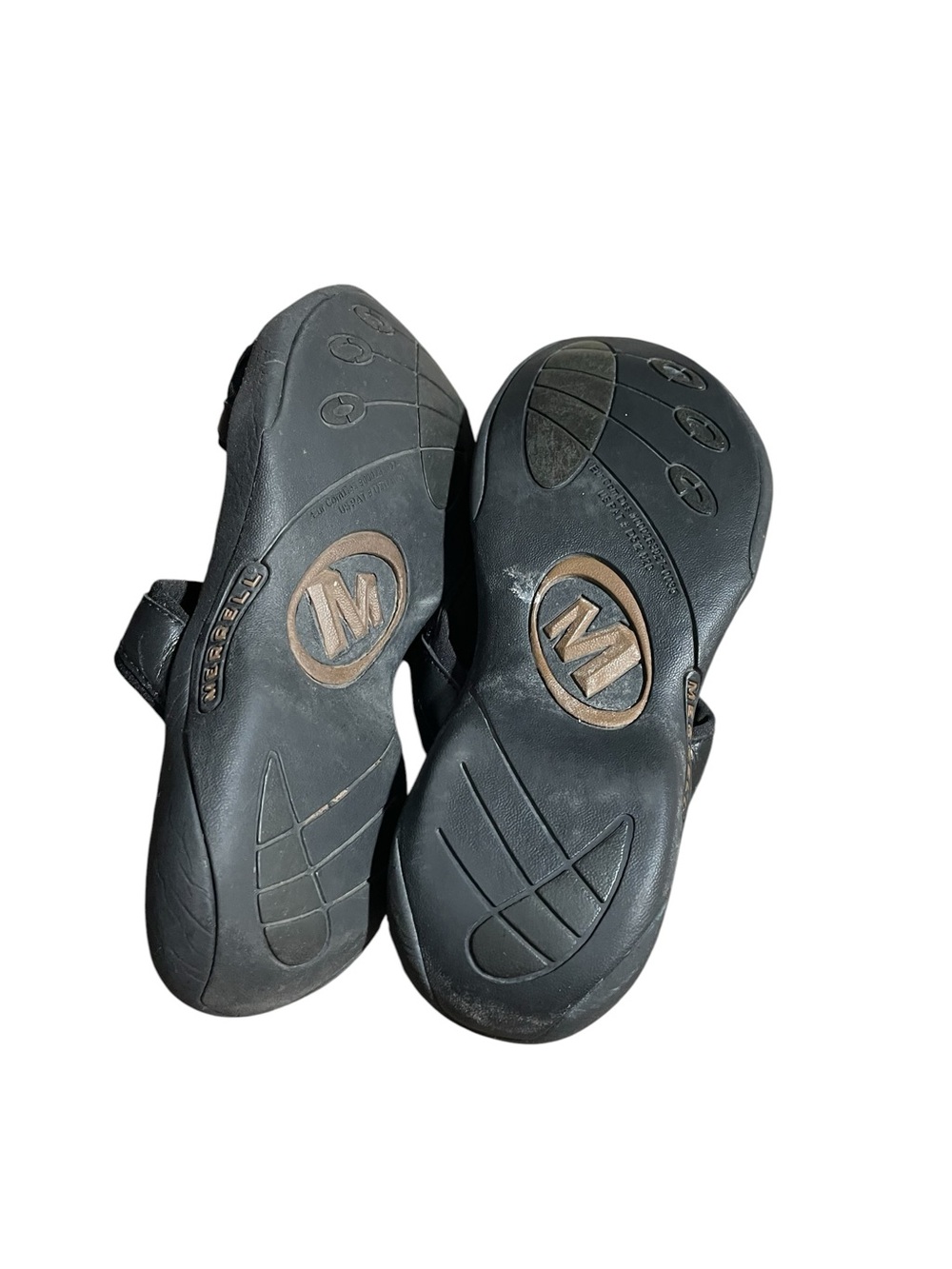 Y9- Merrell size 7 Black Leather Slide Sandals - Picture 4 of 4